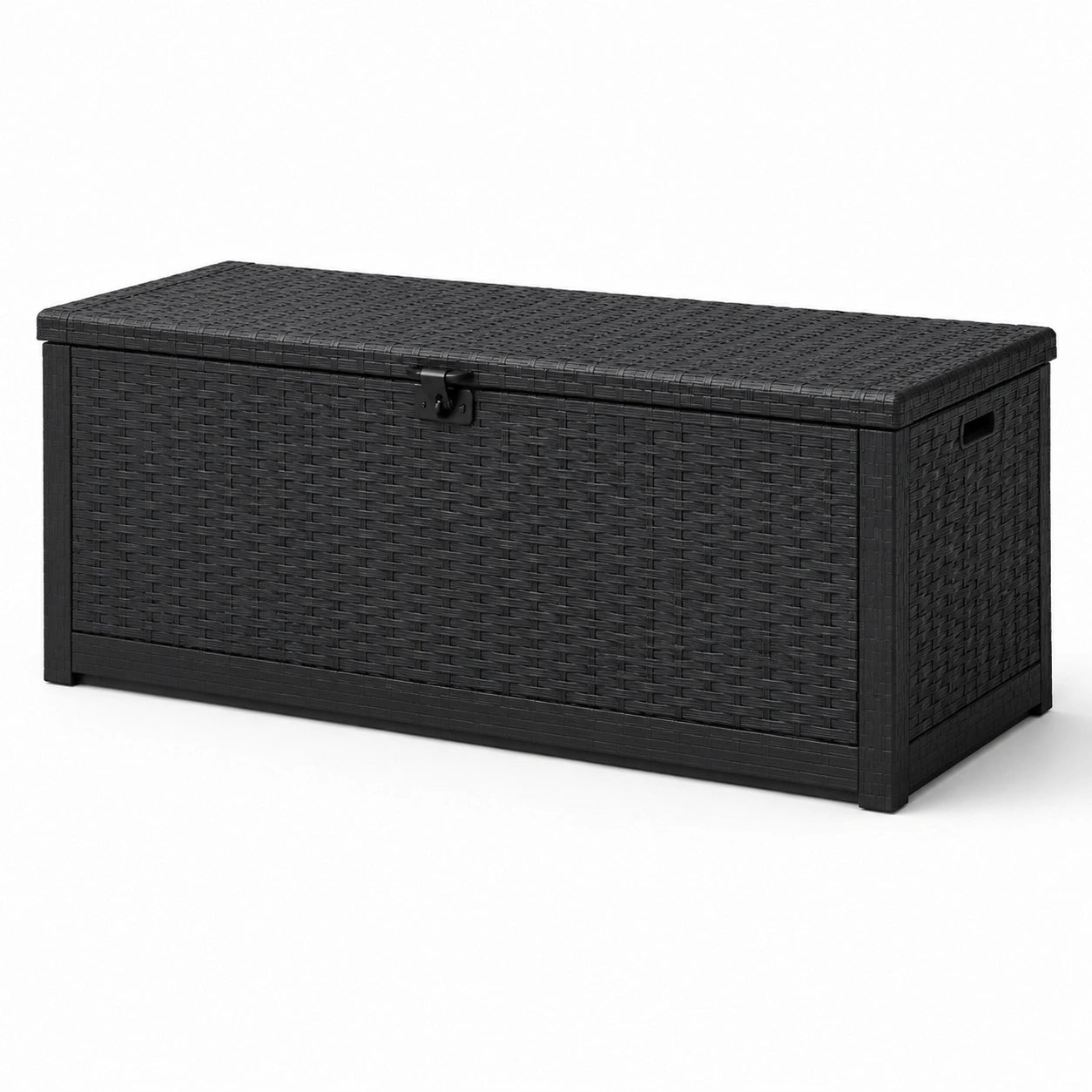Aufbewahrungsbox Kunststoff Rattan Schwarz 120 cm