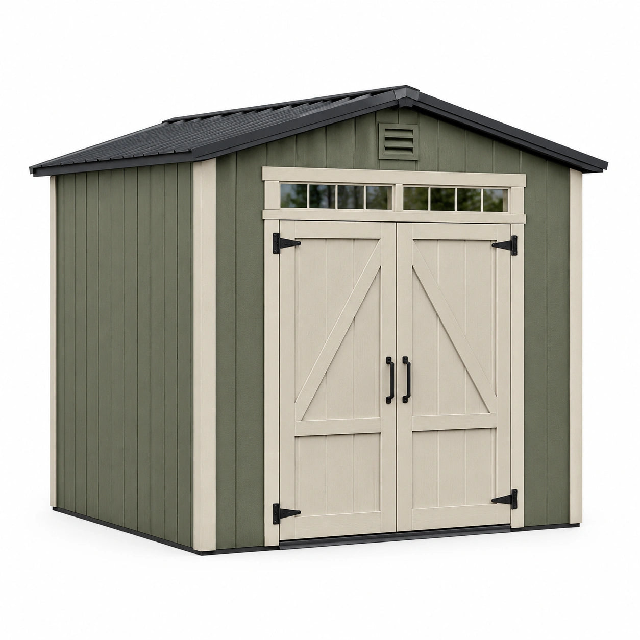Holz-Metall-Gartenhaus 180x240x210 cm Grün/Beige