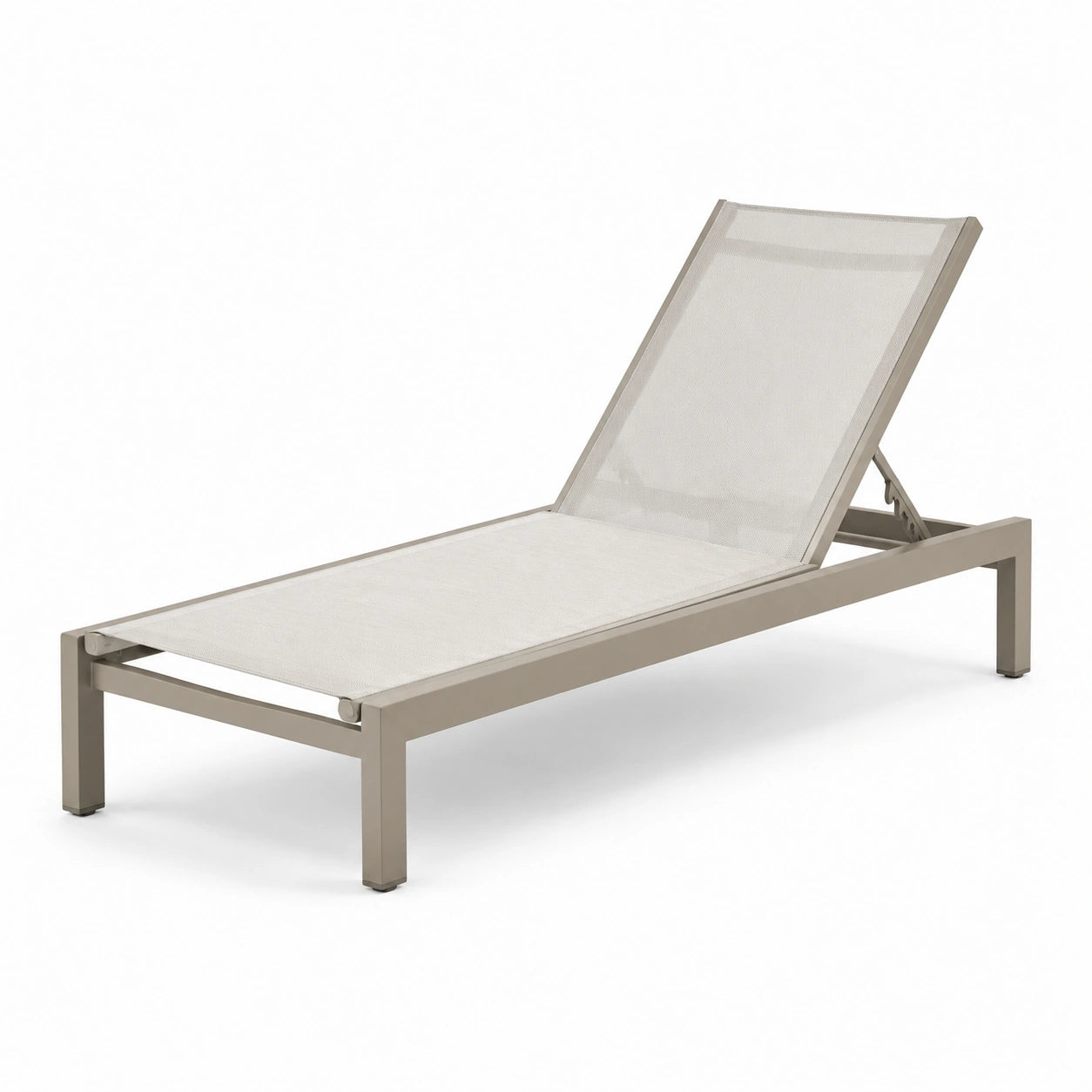 Gartenliege Aluminium Textilene Beige 200 x 65 x 30 cm