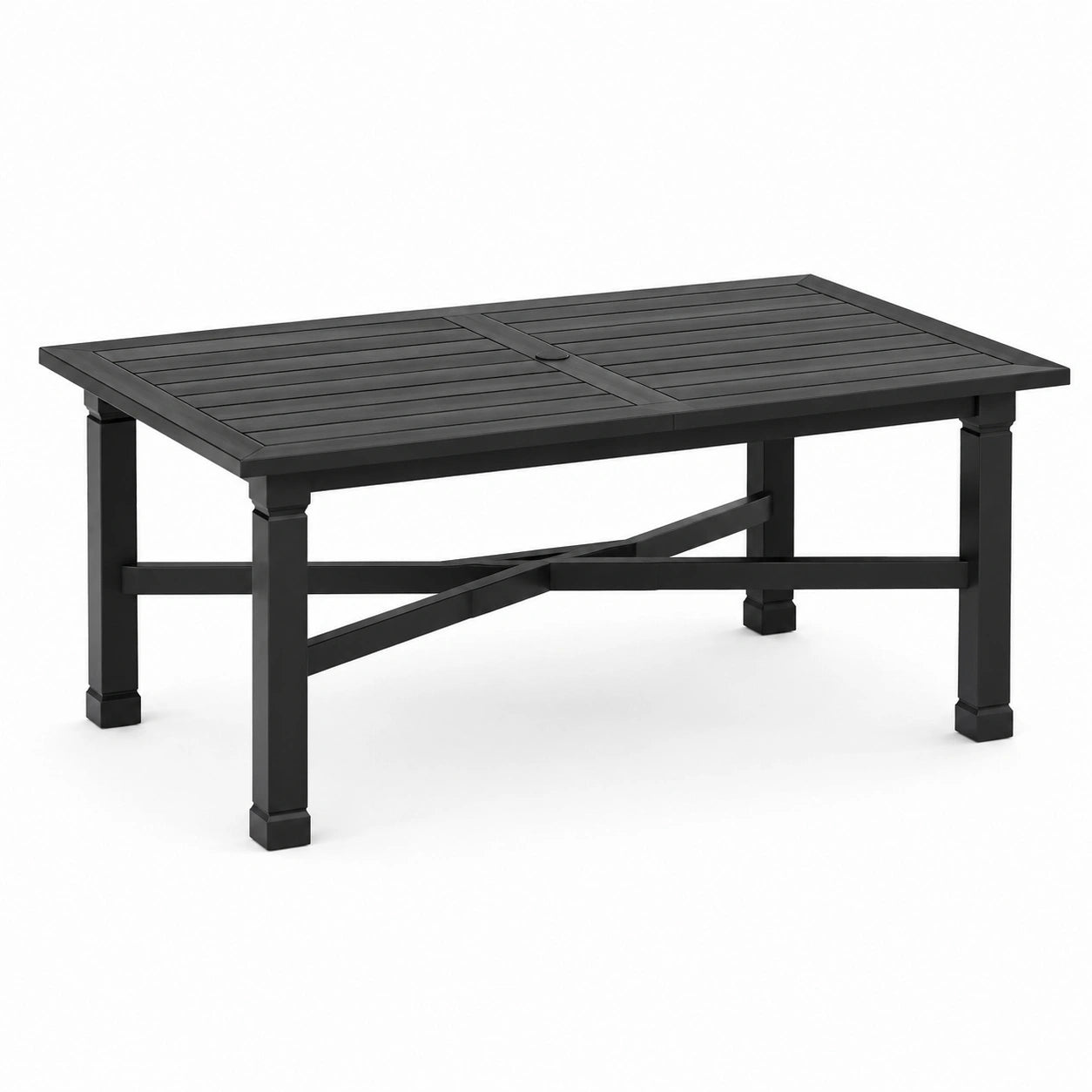 Rechteckiger Aluminium Tisch Schwarz 150x90x75 cm