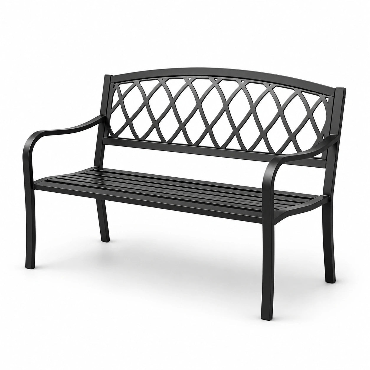Gartenbank Stahl Schwarz 120cm