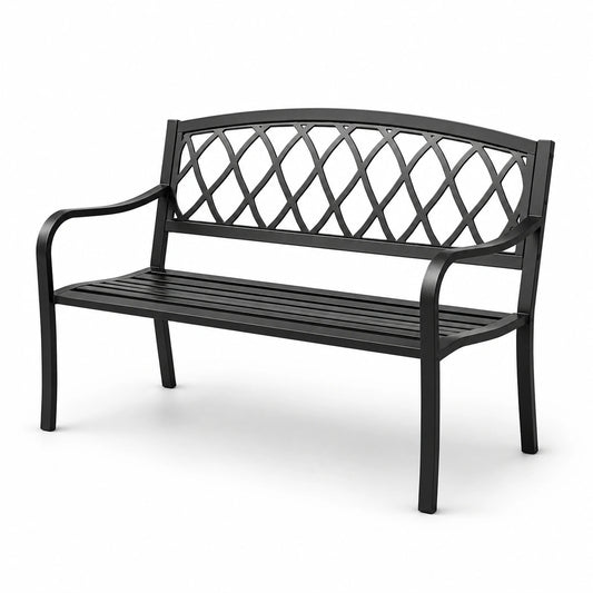 Gartenbank Stahl Schwarz 120cm