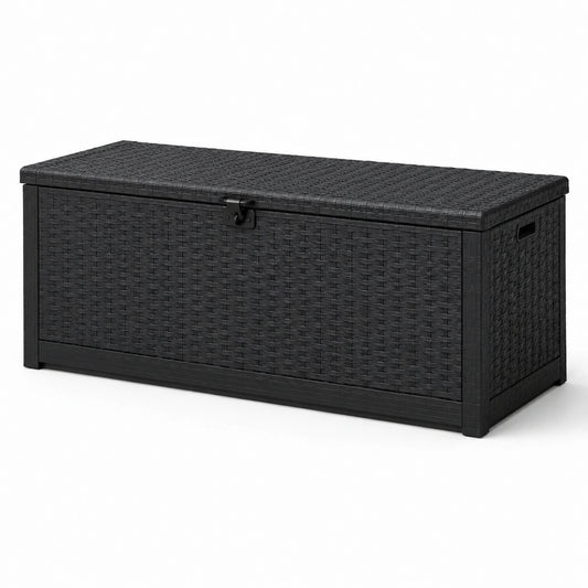Aufbewahrungsbox Kunststoff Rattan Schwarz 120 cm