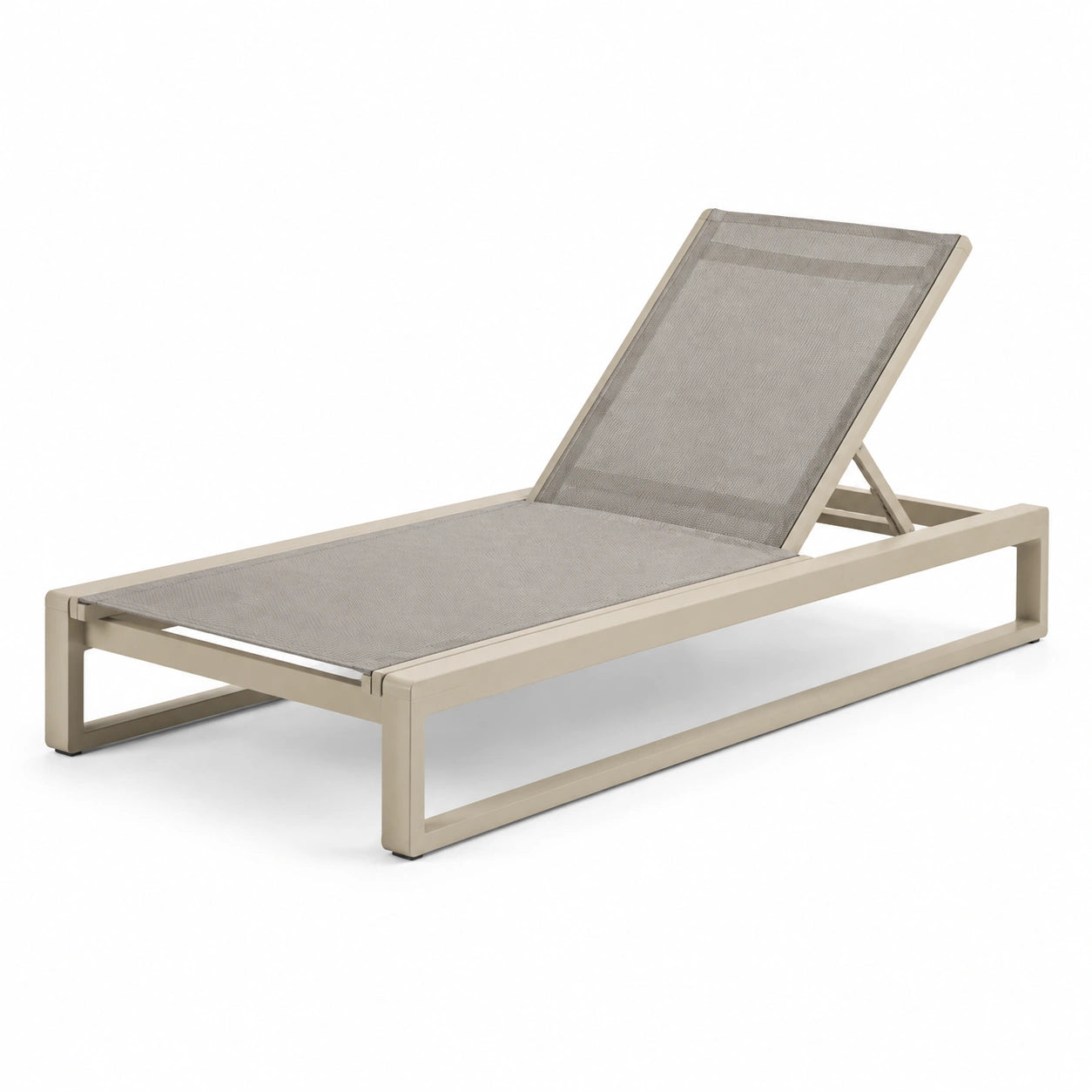 Gartenliege Aluminium Textilene Beige 200x65x30 cm